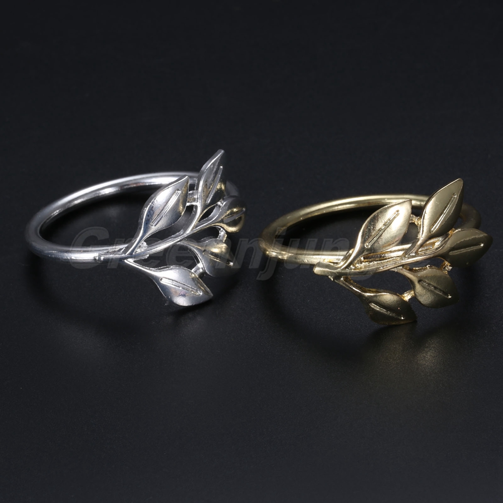 Gold//Silver Round Leaf Napkin Rings Set of 6-12 Holder for Dining Table Parties